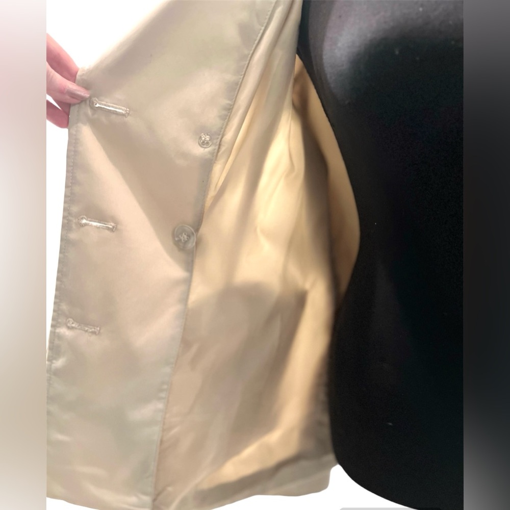 Espirit Classic Double-Breasted Rain Jacket Sand … - image 7